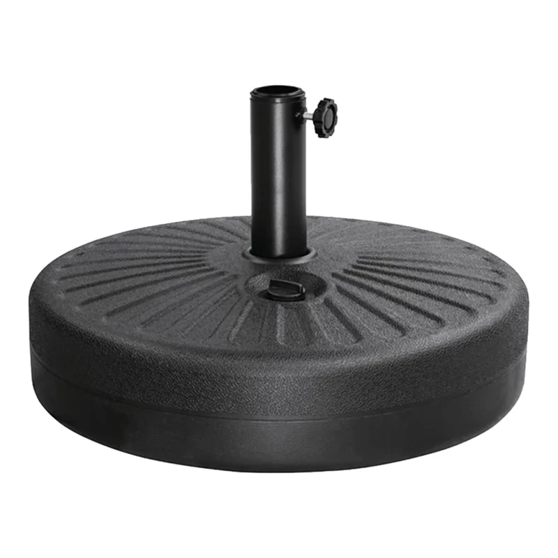 Bolero Parasol Umbrella Base, Black, Water or Sand Fill, 20 Litre, Weight when full: 21kg, Compatible with Parasol Pole Diameters 38/48mm, Material: Plastic | FS231