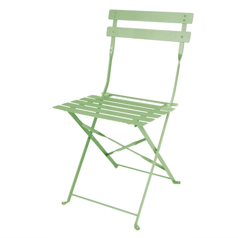 Bolero Perth Steel Folding Chairs Light Green Pavement Style (2 pack) - Indoor Outdoor Garden, Events, Wedding Chairs FT270