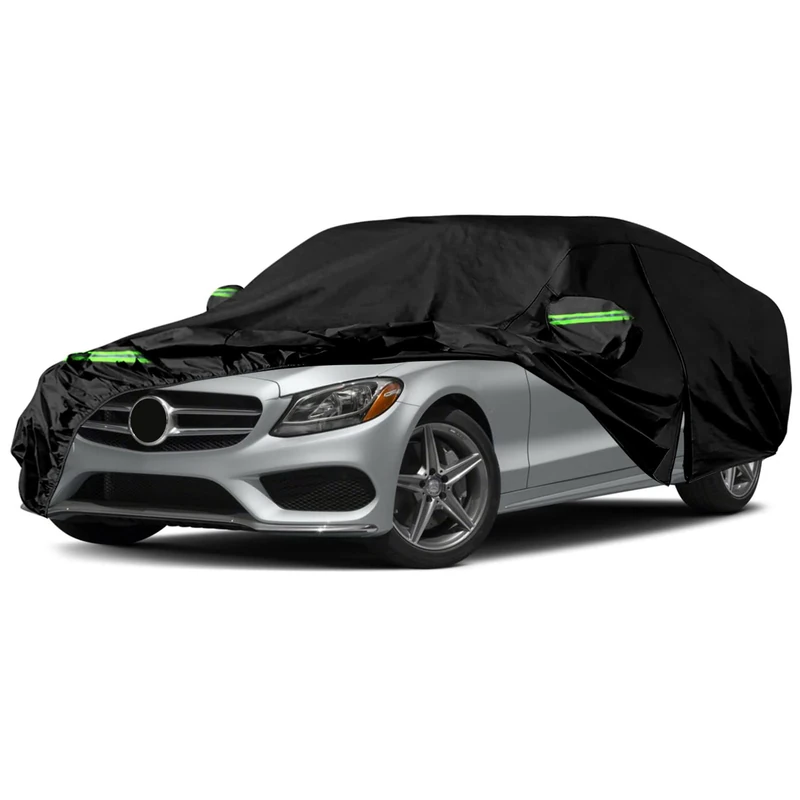 Waterproof Car Covers Replace for 2008-2022 Mercedes Benz C-Class C250 C300 C350 C400, 6 Layers All Weather Car Cover with Zipper Door & Windproof Straps for Snow Rain Dust Hail Protection (C-Class)