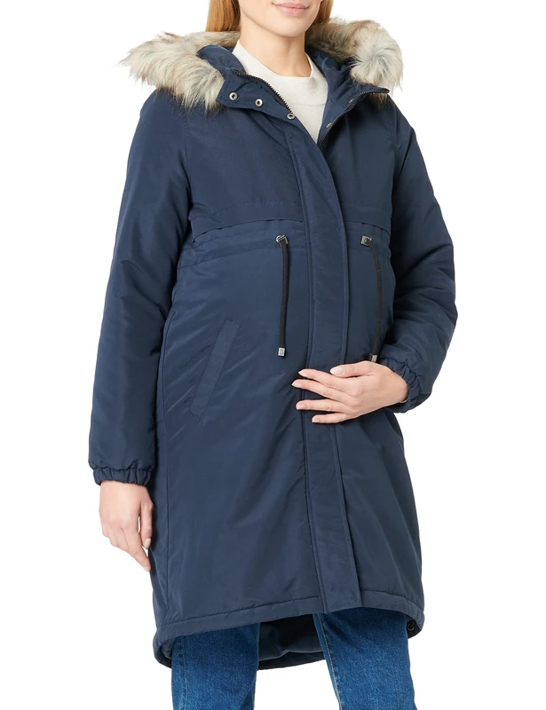MAMALICIOUS Women's MLJESSI 2-in-1 Long Parka A. NOOS Winter Jacket, Parisian Night, XL, Parisian Night, XL