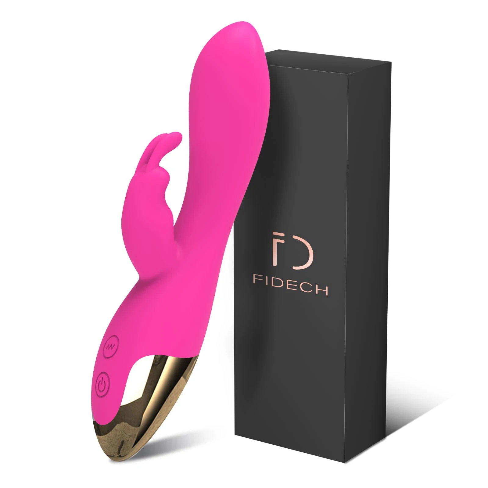 FIDECH G Spot Rabbit Vibrator, Sex Toys for Clitoris G-spot Stimulation, Waterproof Dildo Vibrator with 10 Powerful Vibrations Dual Motor Stimulator for Women or Couple Fun