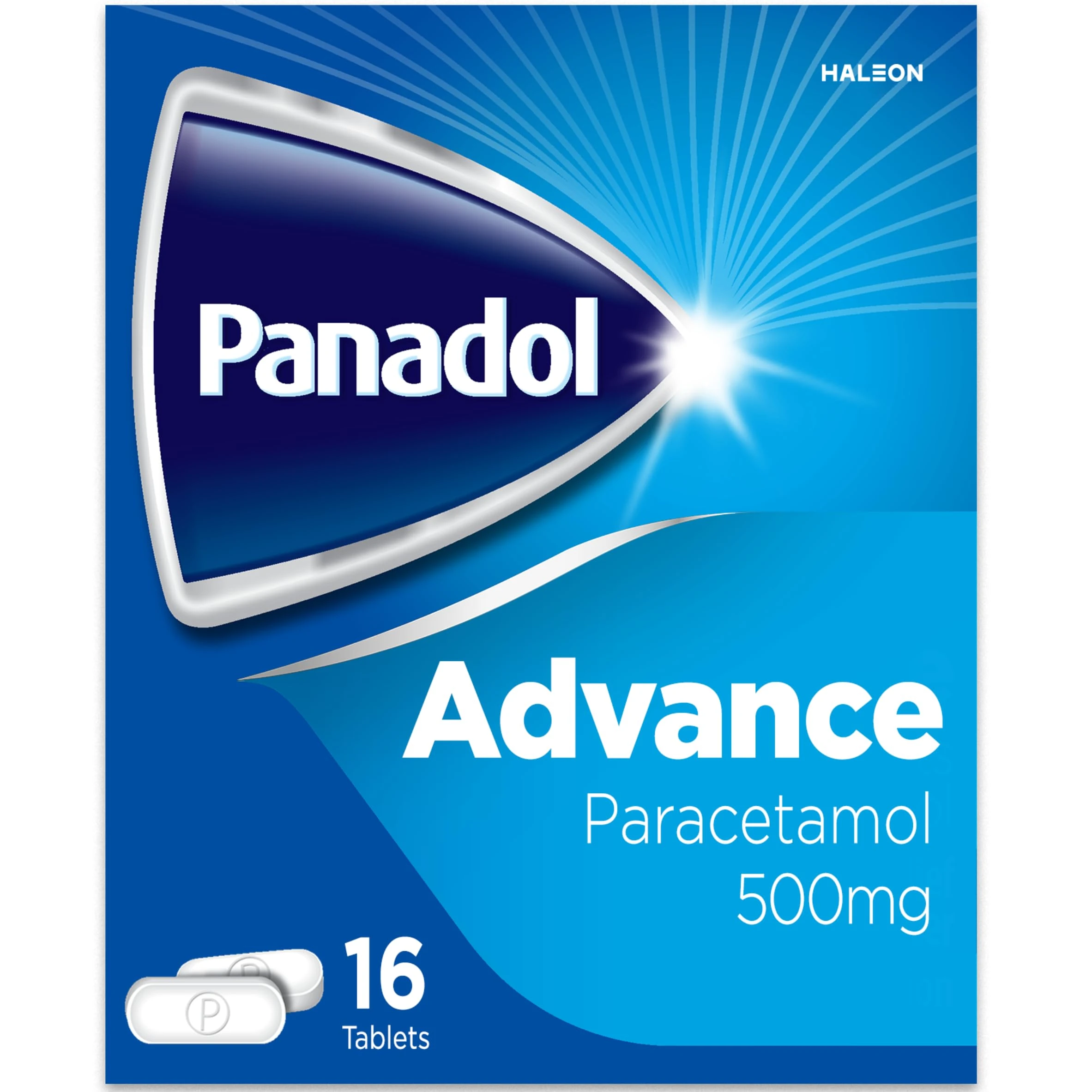 Panadol Advance Painkillers, 500mg Paracetamol Tablets, Pain Relief for Migraines, Headaches, Backache, Period Pain and Toothache, Pack of 16