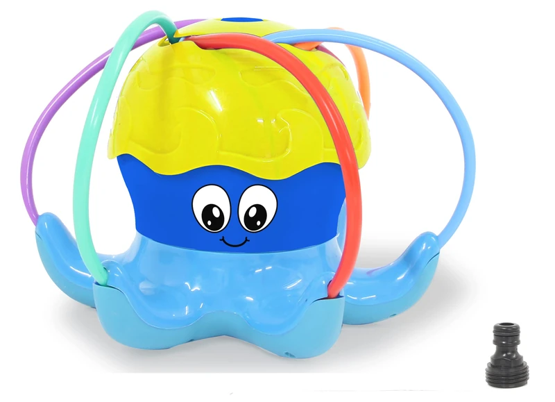 JAMARA 466800 Mc Fizz Water Sprinkler Octopus Quick Installation Connection to Standard Hose System Disc Turns and Sprays Water, Blue