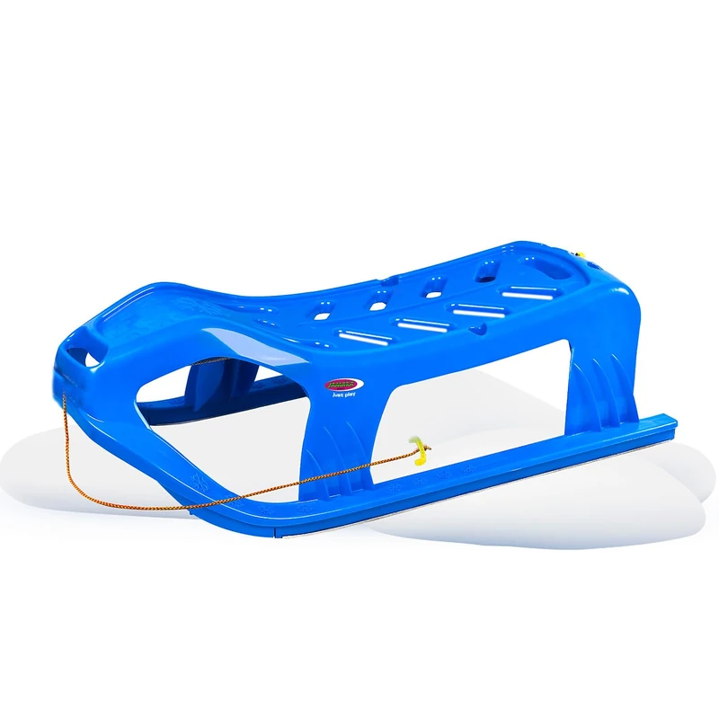 JAMARA 461121 Play Snow-Star Sledge 90 cm Metal Runners, Rope with Handle for Pulling, Impact-Resistant Plastic, Blue