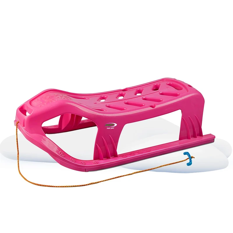 JAMARA 461122 Play Snow-Star Sledge 90 cm Metal Runners, Rope with Handle for Pulling, Impact-Resistant Plastic, Pink