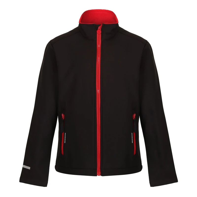 Regatta Professional Boys Kids' Ablaze 2-layer Softshell Jacket, Black Classic Red, 5-6 Years EU