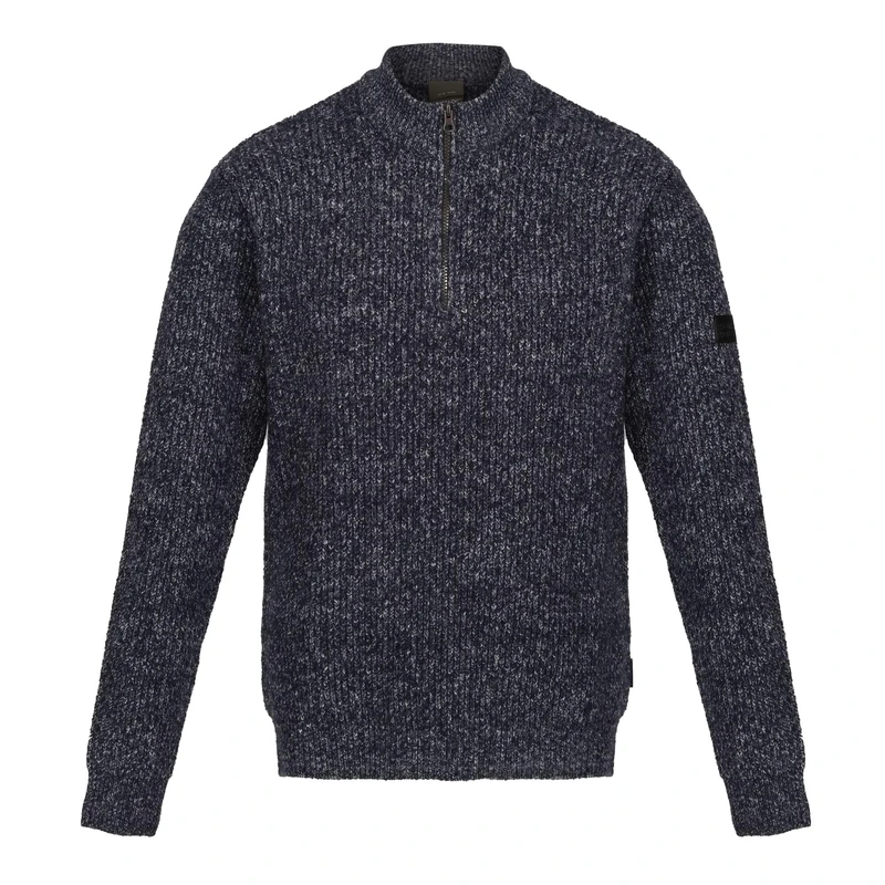 Regatta Professional Mens Solomon Knitted Pullover Sweater, Navy Marl, L UK