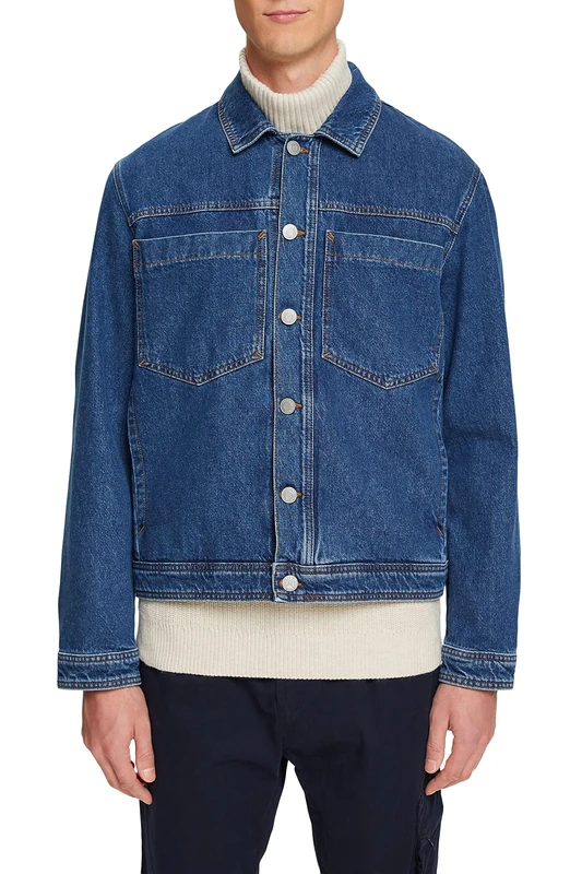 ESPRIT Denim Jacket, Blue Dark Washed, S