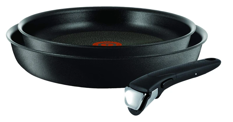 TEFAL Ingenio Ultimate L7649253 pan Set, All Types of cookers, 24-28 cm, Non-Stick Coating, Removable Handle, Uniform Heat Distribution, Black