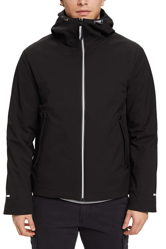 ESPRIT Softshell Jacket with Hood, black, L