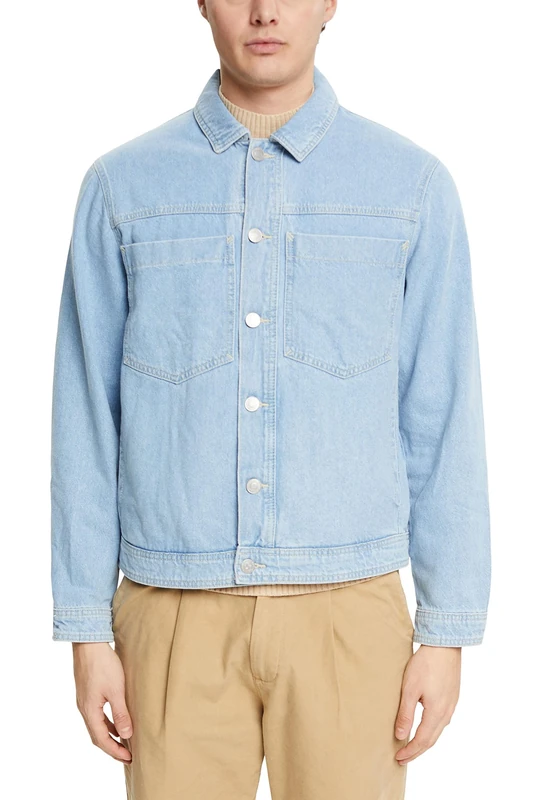 ESPRIT Men's 013ee2g307 Jacket, Blue Light Washed, XXL