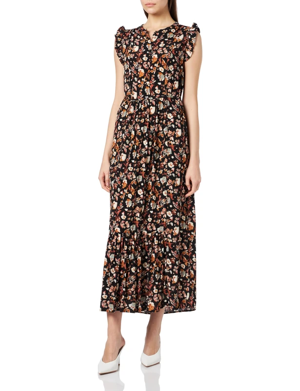 Noa Noa Women's LaureenNN Dress, Print Black/White/Brown, 46, Print Black/White/Brown, 20