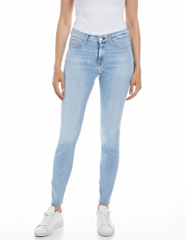 REPLAY Women's WHW689 Luzien Power Stretch Modal Jeans, Light Blue 010-2, 30W / 28L