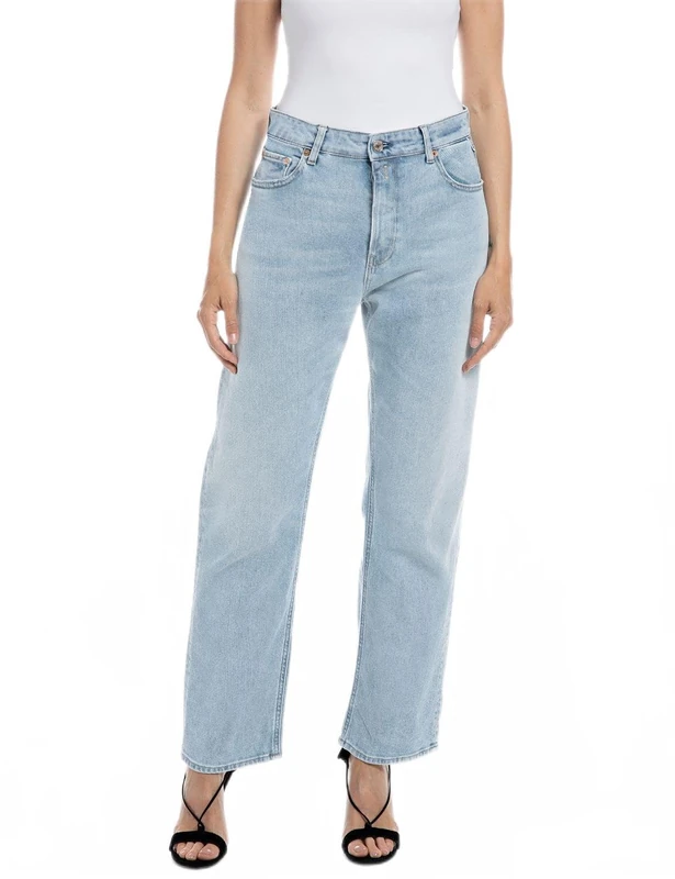 Replay women's Jaylie wide leg fit jeans made of comfort denim, blue (Super Light Blue 011), W24 x L28