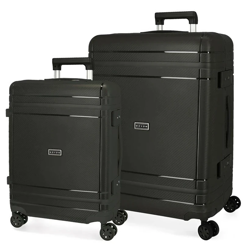Movom, Black, 40 x 55 x 20 cm, Set of 2 suitcases