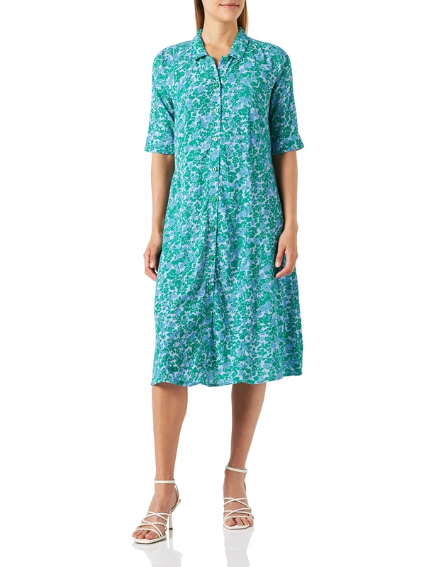 Noa Noa Women's Bellann Dress, Print Blue/Green, 18