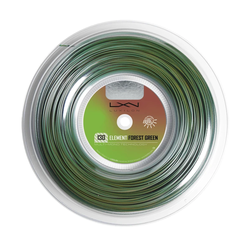 Luxilon Element Tennis String, 200 m Roll, Forest Green, 1,30 mm,