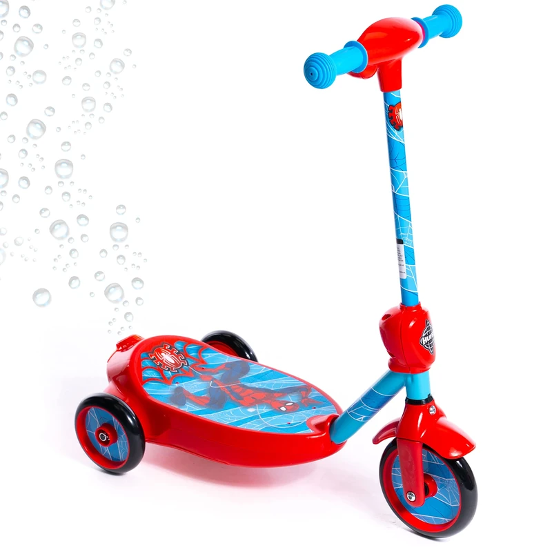 Huffy Marvel Spiderman Bubble Electric Scooter For Kids 3-5 Years 6v Battery Toy Ride On Scooter With Bubble Machine, Red, One Size