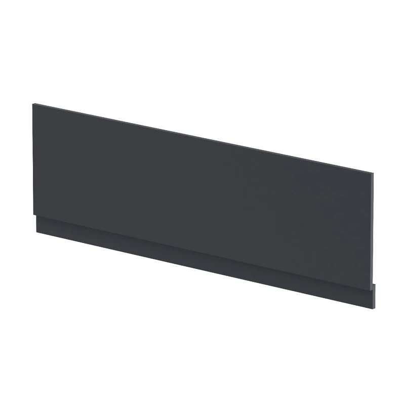 nuie BPR1407 Modern Bathroom Straight Bath Front Panel and Plinth, 560 x 1795 x 36mm, Satin Anthracite