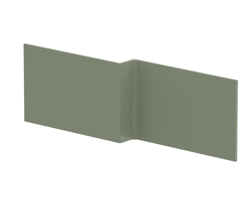 nuie NMP835 Modern Bathroom Square Shower Bath Front Panel, 540 x 1698 x 163mm, Satin Green