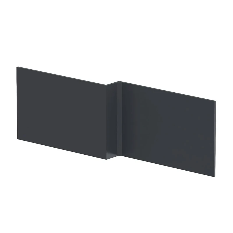 nuie NMP1435 Modern Bathroom Square Shower Bath Front Panel, 540 x 1698 x 163mm, Satin Anthracite