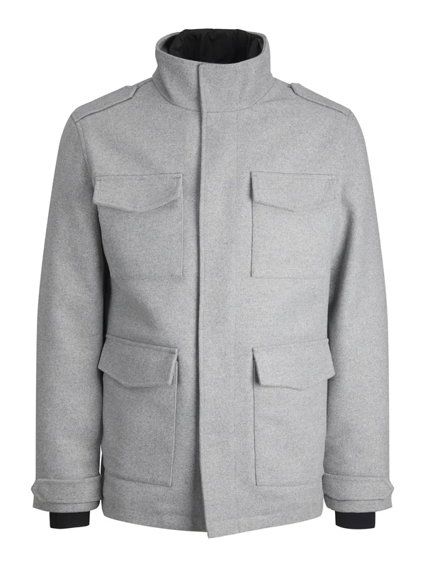 JACK & JONES Men's Wollfeld Jacket, Light Grey Mix, L