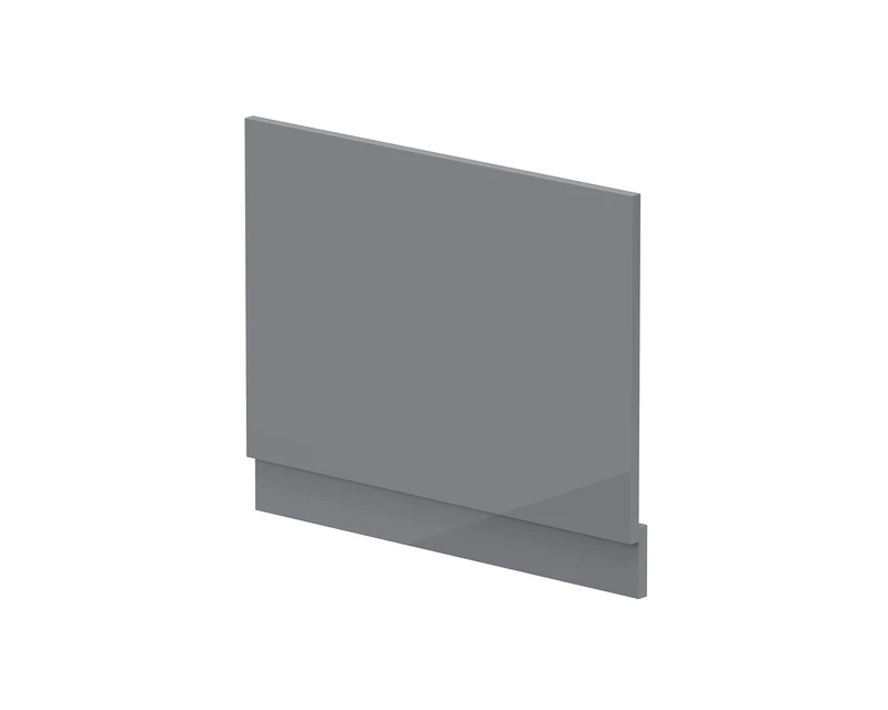 nuie BPR1311 Modern Bathroom Straight Bath End Panel and Plinth, 560 x 680 x 36mm, Gloss Cloud Grey