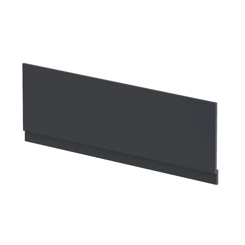 nuie BPR1405 Modern Bathroom Straight Bath Front Panel and Plinth, 560 x 1695 x 36mm, Satin Anthracite