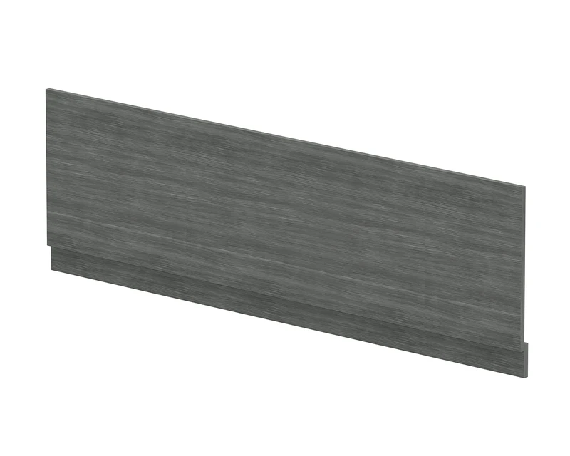 nuie MPD507N Modern Bathroom Straight Bath Front Panel and Plinth, 560 x 1795 x 36mm, Anthracite Woodgrain