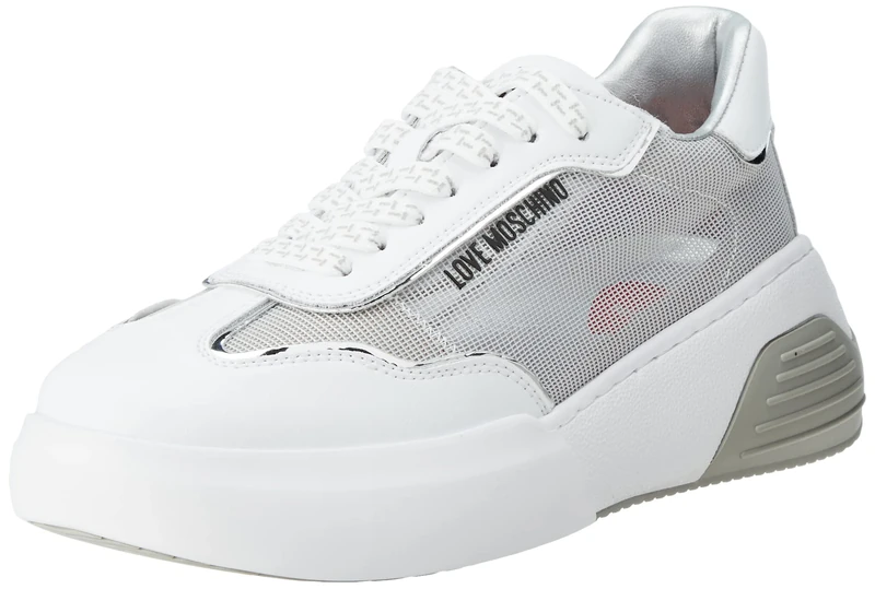 Love Moschino Women's JA15875G0GIQB Sneaker, White, 2.5 UK