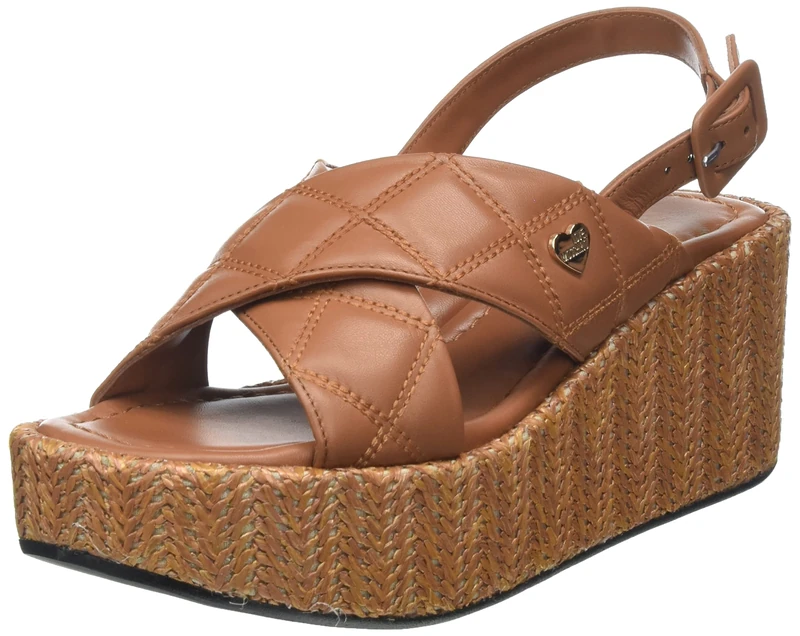 Love Moschino Women's JA16508I0GIEY Platform Sandals, Brown, 6 UK
