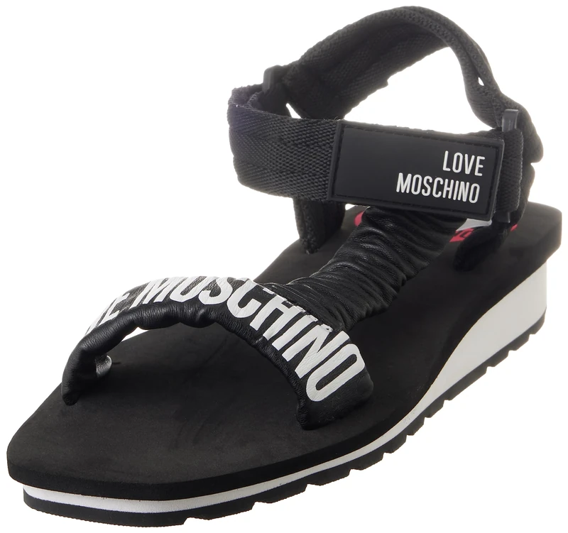 Love Moschino Women's JA16143G0GI44 Platform Sandals, Black, 2 UK