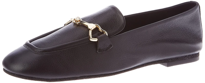 Love Moschino Women's JA10421G0GIK5 Driving Style Loafer, Black, 3.5 UK