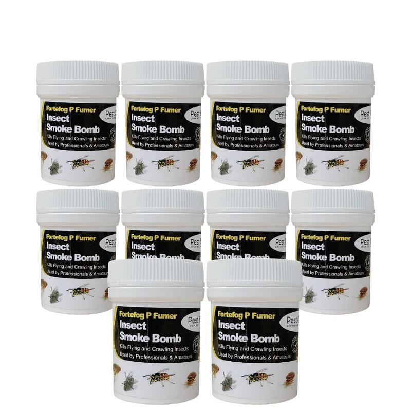 Smoke Bomb Professional Strength Fogger Fumigator for Fleas Bed bugs Moths Cluster fly Spider Poultry Red Mite and all insects Killer Midi Fumer 11g by Pest O One® (Pack of 10)