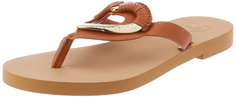 Love Moschino Women's JA28462G0GIA0 Flip-Flop, Brown, 6 UK