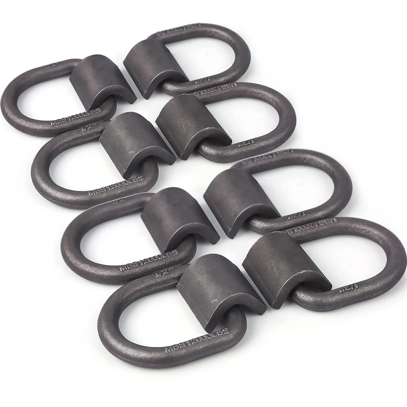 Easily D Ring Tie Down Anchor 1/2 Inch 12000 LBS, for Trailer Truck Bed Bracket Enclosed Points Pickup Camper Surface Mount Heavy Duty -8 Pack