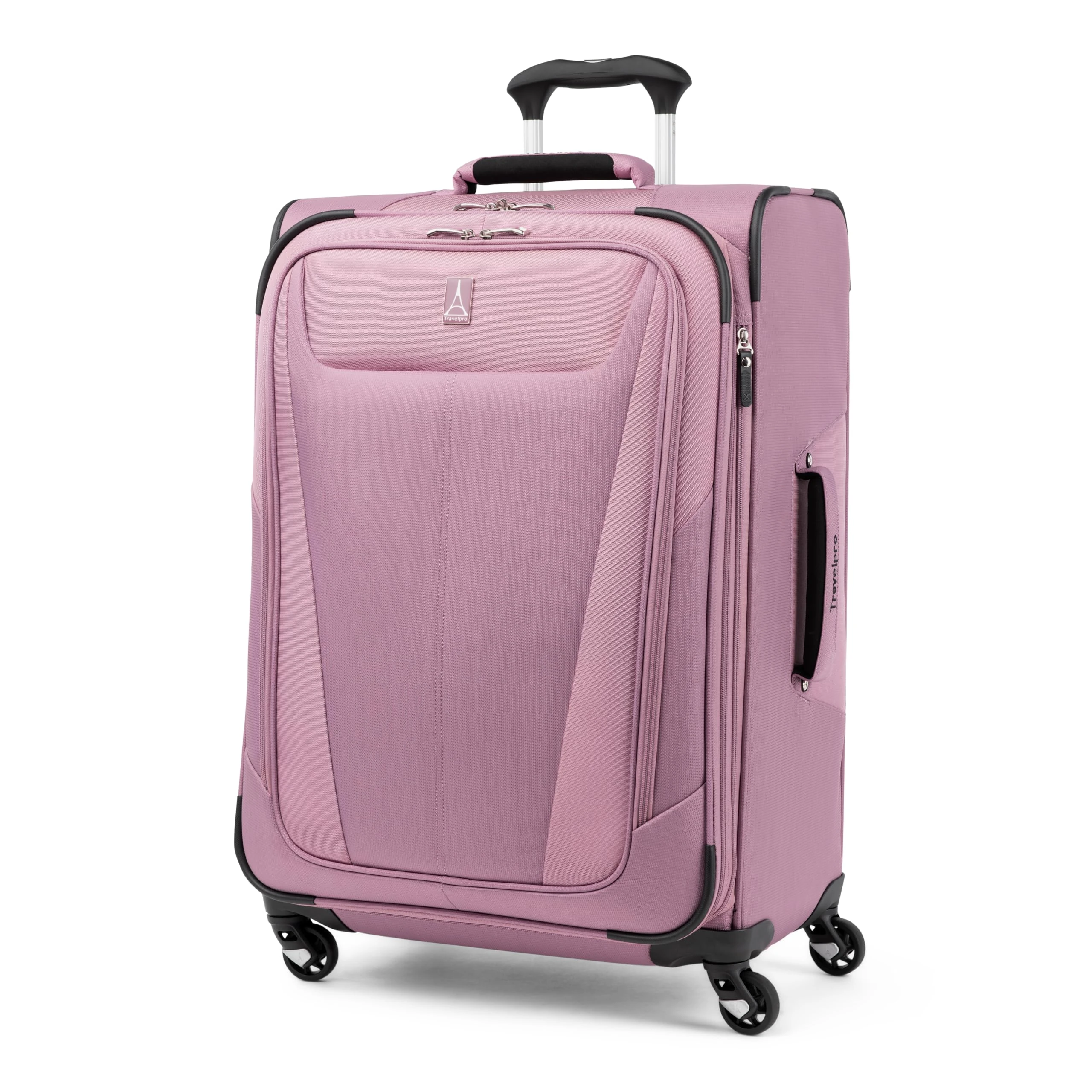 Travelpro Maxlite 5 Softside Expandable Checked Suitcase with 4 Spinner Wheels, Lightweight Suitcase, Men and Women, Orchid Pink Purple, Checked Medium 64 cm