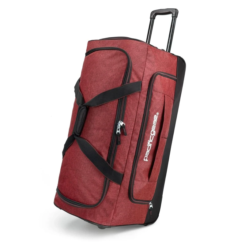 Pacific Gear Wheeled Rolling Duffel Bag, Bright Red, 76.20 cm, Wheeled Rolling Duffel Bag, Telescoping Handle, Multiple Compartments, Tie-Down Capability, 30 Inch