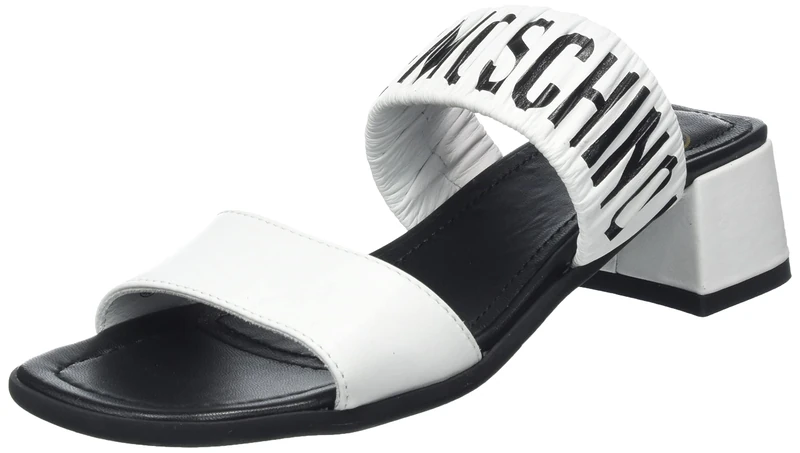 Love Moschino Women's JA28374G0GIE0 Mule, White, 3.5 UK