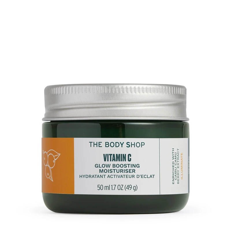 The Body Shop Vitamin C Glow Boosting Moisturiser (1x 50ml), Hydrating Face Moisturiser for Women, Water-Based Moisturizer with Vitamin C & Hyaluronic Acid, Face Cream for Radiant-Looking Skin