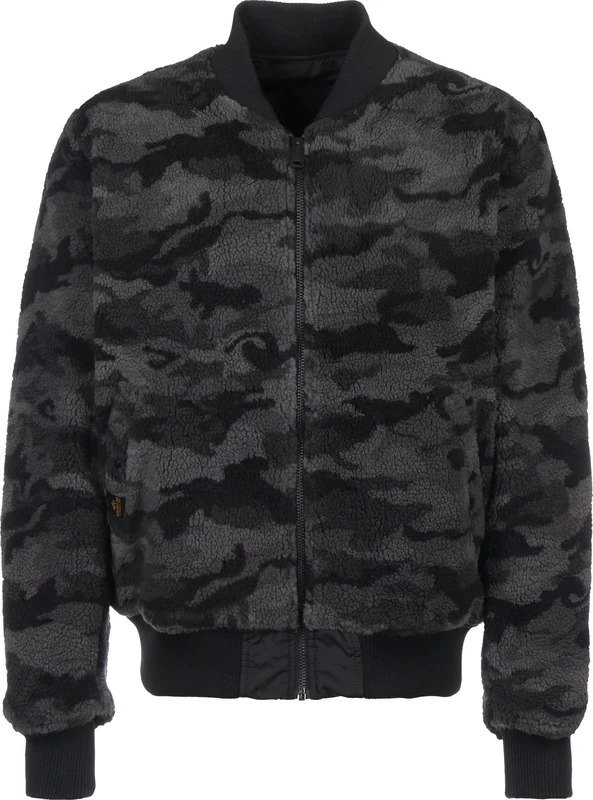 ALPHA INDUSTRIES Men's MA-1 FLC Rev Jacket, 608-black/black camo,