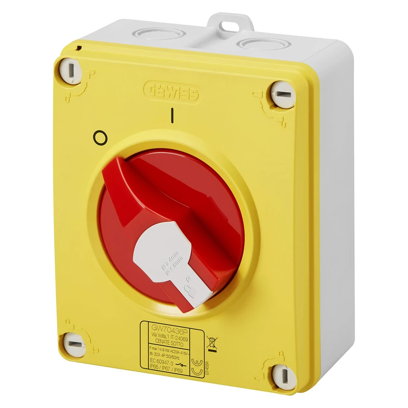 Switch – HP – Emergency – Insulated Housing – 25A 2P – Red Handle – IP66/67/69