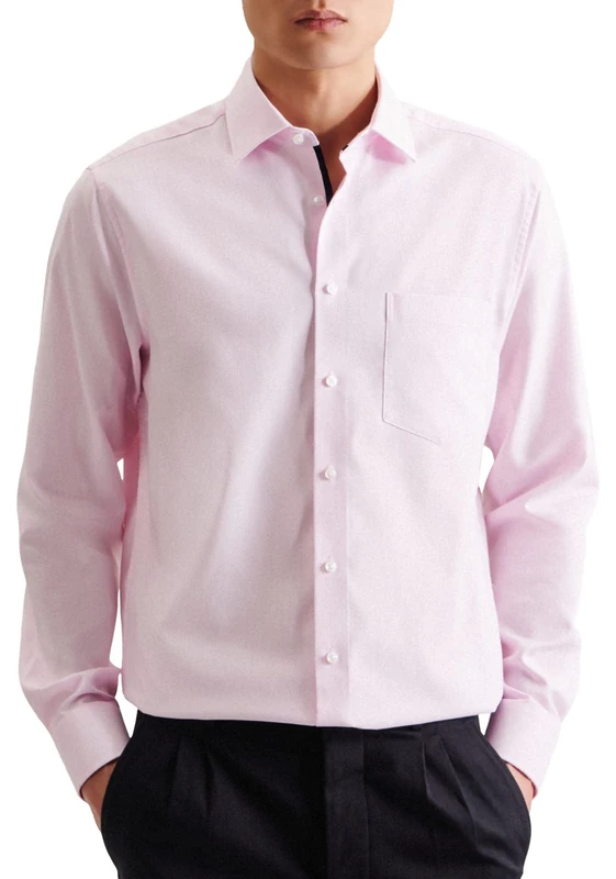 Seidensticker Men's Regular Fit Long Sleeve Shirt, Light Pink, 43, lightpink, 17