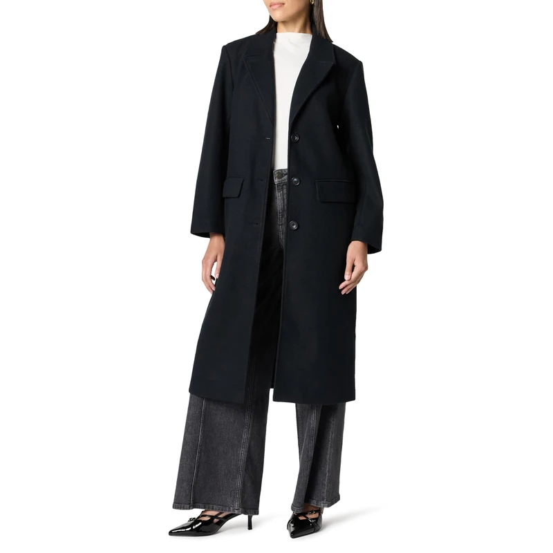 The Drop Liam Loose Overcoat Trench Coats, Black, L