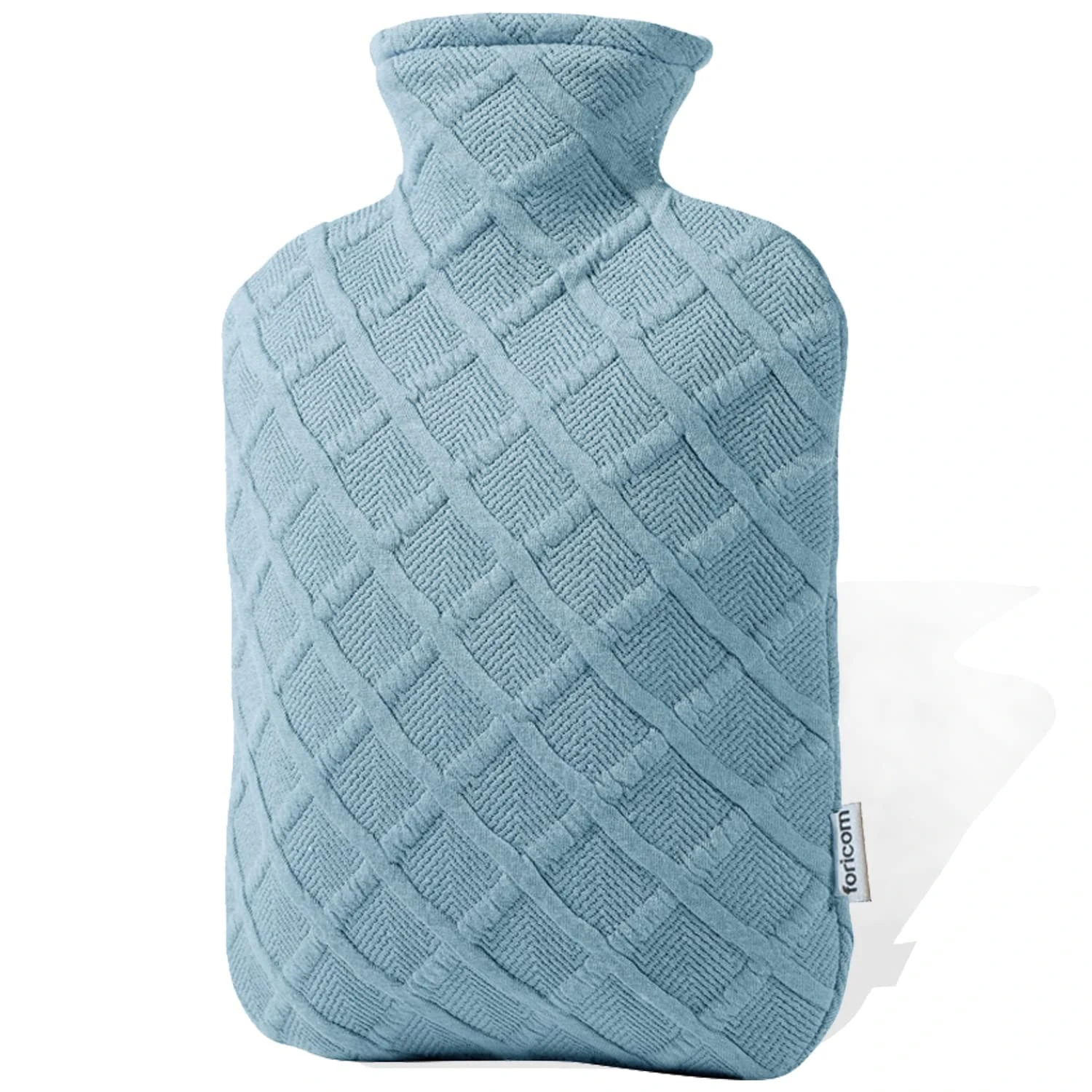 FORICOM Hot Water Bottle, 2L, 6-Hour Heat Retention, PVC Heating Pad, Easy to Use, Hot Bag for Cramps, Joint Pain, Rheumatism, Cooling Relief, Pain Relief for Women (Sky Blue 2L)