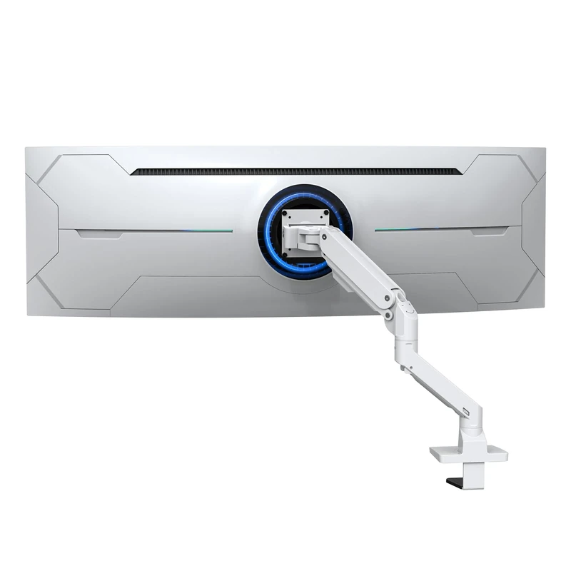 BEWISER Heavy Duty Arm for Ultrawide Monitors 34-49 and New 57 Inches, Weight Capacity 44 lbs, Full Motion Height Swivel Adjustable Mount (White)