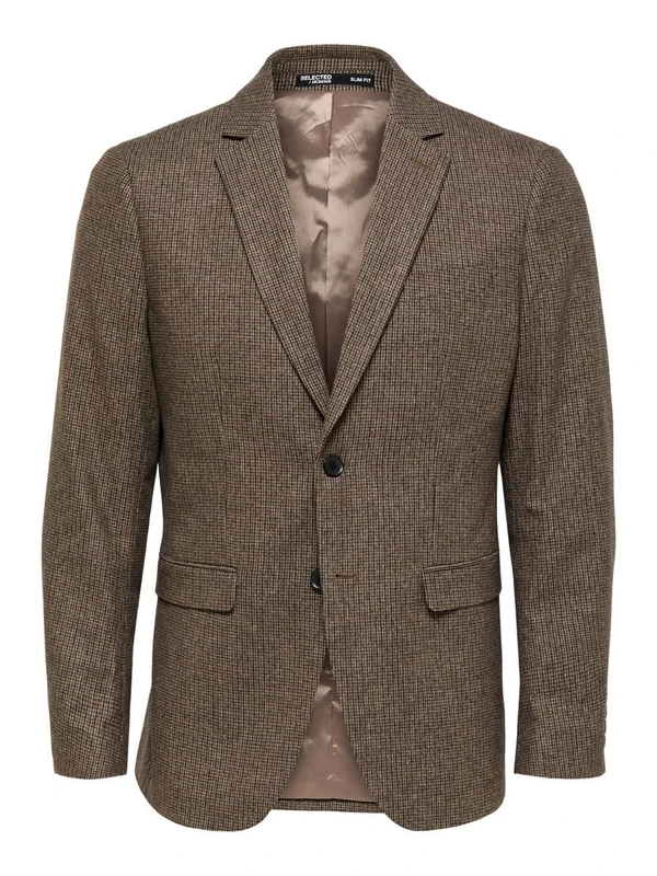 SELECTED HOMME Men's SLHSLIM-Adrian BLZ B NOOS Jacket, Brownie, 48, Brownie, 38R