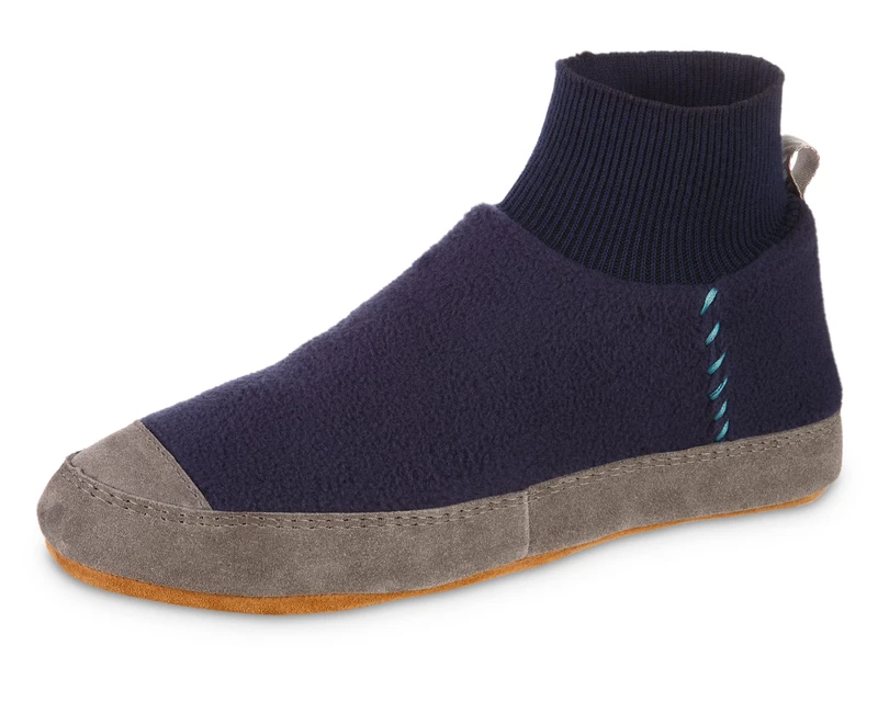 Acorn Unisex Polar Pair Ankle Fleece Slipper Sock, Navy Blue, 9-10 US Men - Image 1