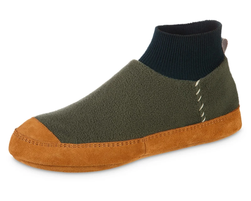 Acorn Unisex Polar Pair Ankle Fleece Slipper Sock, Dark Pine, 8/9 UK - Image 1