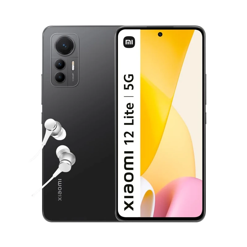 XIAOMI MZB0BLQEN 12 Lite 5G, 6.55” 120Hz Amoled Display, Snapdragon 778G, 108MP Triple Camera, 4300mAh with 67W Turbo Charge, Black, Smartphone 8+128 GB